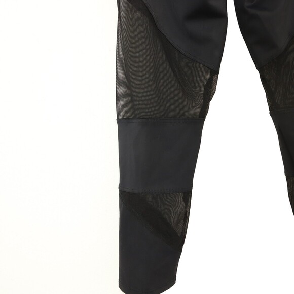 Onzie Mesh Inset Crop Legging S/M Black Mid-Rise Pull On Yoga Athletic EUC B73 - Picture 4 of 7